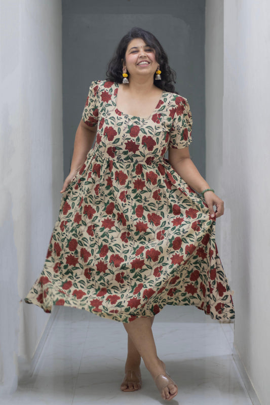 Plus Wild Rose Cotton Dress
